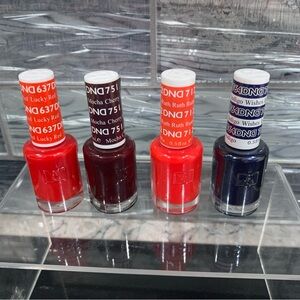 DND Daisy 4Pack 637 Lucky Red 751 Mocha Cherry 712 Ruth 764 Indigo Wish Polish